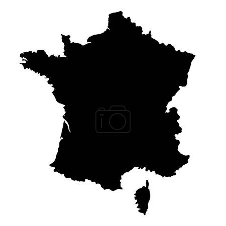 Photo for Map of France. Black silhouette on white background. Vector illustration. - Royalty Free Image