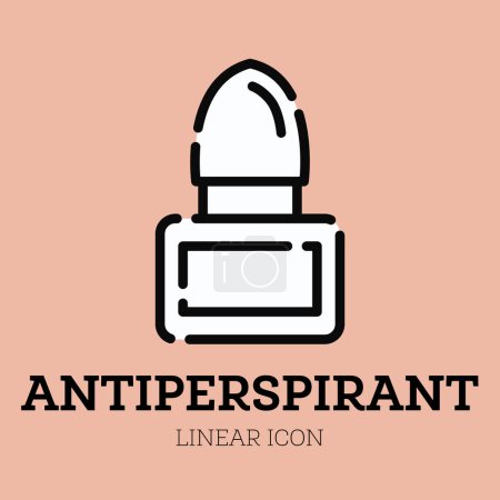Photo for Antiperspirant deodorant roll. Linear icon. Personal care product. Cosmetic for body hygiene. Vector illustration. - Royalty Free Image