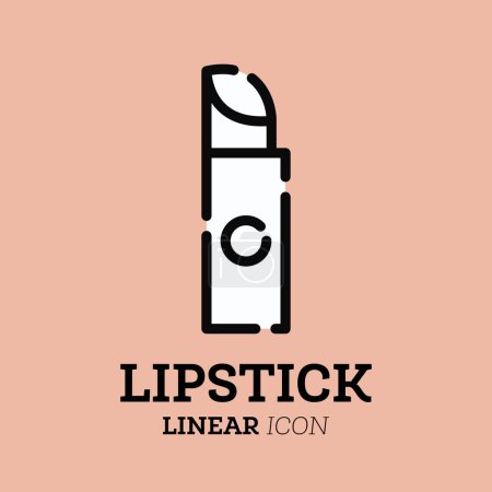 Photo for Lipstick flat linear icon. Personal care product. Cosmetics. Vector illustration. - Royalty Free Image