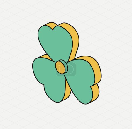 Photo for Three leaf clover. Isometric icon. Symbol of Saint Patrick day. Vector illustration. Modern style. - Royalty Free Image