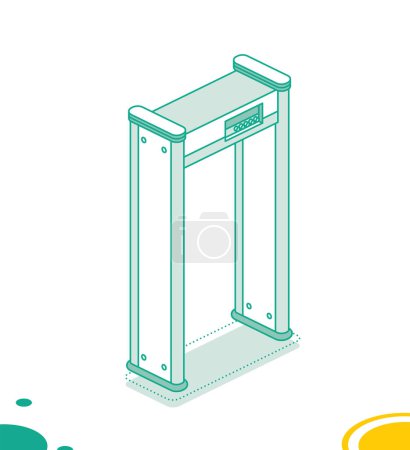 Photo for Isometric airport security metal detector gate. Vector illustration. Object isolated on white background. Airport security. Full body scanner. Security check gate. - Royalty Free Image