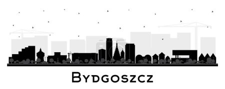 Bydgoszcz Poland city skyline silhouette with black buildings isolated on white. Vector illustration. Bydgoszcz cityscape with landmarks. Business and tourism concept with historic architecture.