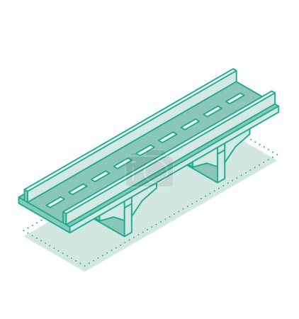 Photo for Isometric outline bridge. Vector illustration. Road icon. Urban infrastructure. Highway bridge. - Royalty Free Image