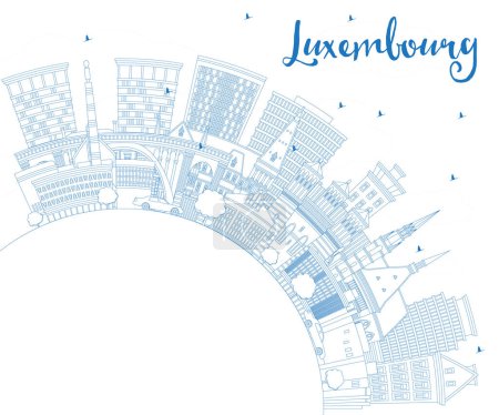 Photo for Outline Luxembourg City Skyline with Blue Buildings and Copy Space. Vector Illustration. Luxembourg Cityscape with Landmarks. Business Travel and Tourism Concept with Historic Architecture. - Royalty Free Image
