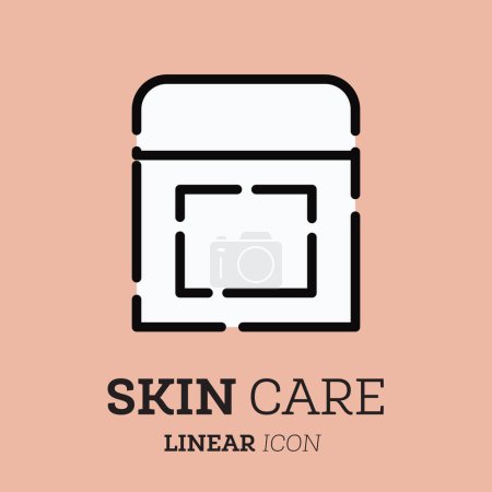 Photo for Jar of cosmetics cream. Linear icon. Personal care product. Face cream. Vector illustration. - Royalty Free Image