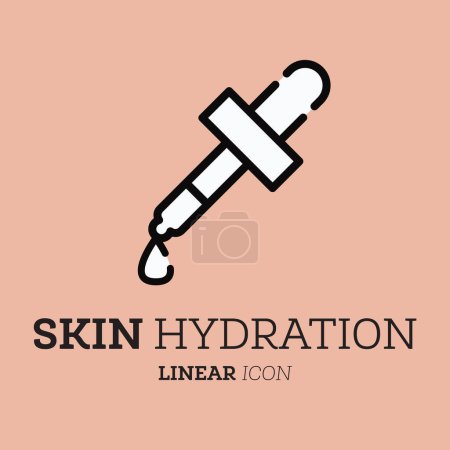 Photo for Pipette icon linear. Vector illustration. Personal care product. Skin hydration. - Royalty Free Image