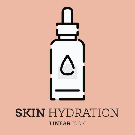 Photo for Cosmetic bottle with pipette. Linear icon. Vector illustration. Personal care product. Skin hydration. - Royalty Free Image