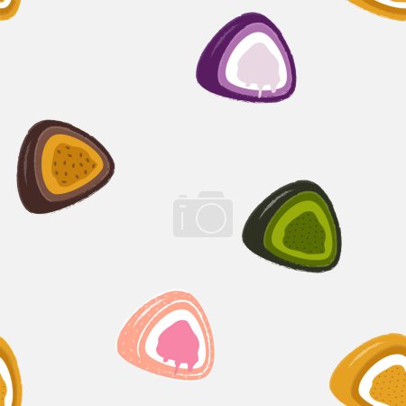 Photo for Seamless pattern with colorful mochi - flat vector. Asian food. - Royalty Free Image