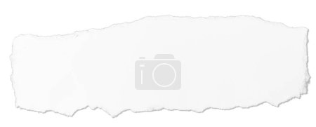 Foto de Mensaje de nota de papel blanco rasgado aislado sobre fondo blanco - Imagen libre de derechos