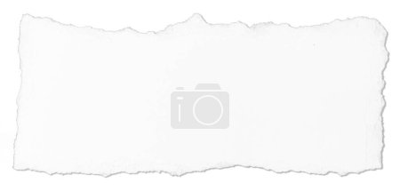 Photo for Ripped white paper note message isolated on white background - Royalty Free Image