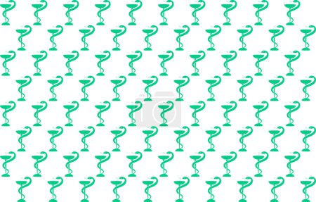 Illustration for Seamless pattern of Pharmacy background. Bowl of Hygeia symbol. Vector illustration - Royalty Free Image