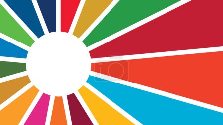 Fondo de color SDG. Objetivos de Desarrollo Sostenible. Ilustración vectorial