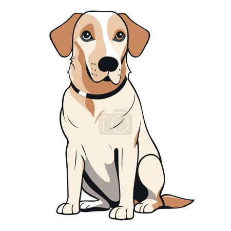 Ilustración de Perro labrador aislado sobre fondo blanco. Ilustración vectorial plana - Imagen libre de derechos