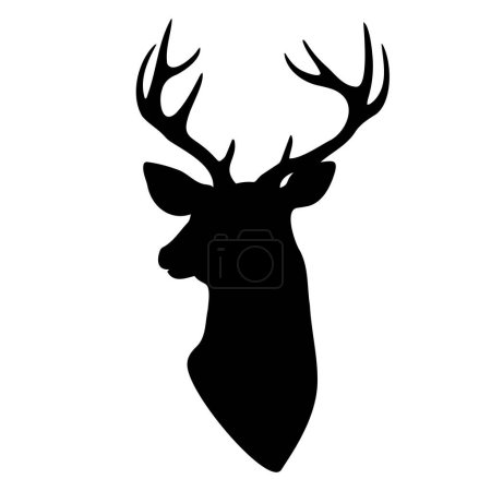 Silueta de cabeza de ciervo. Ilustración vectorial
