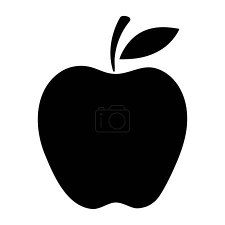 Illustrazione per Silhouette Apple isolata. Illustrazione vettoriale - Immagini Royalty Free