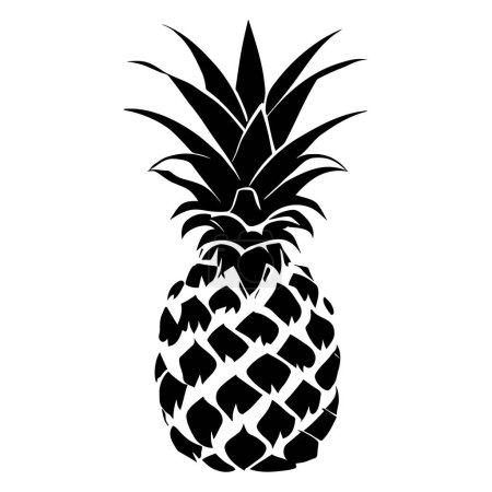Pineapple silhouette icon isolated. Vector illustration