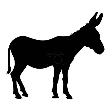 Téléchargez les illustrations : Icône silhouette d'âne. Illustration vectorielle - en licence libre de droit