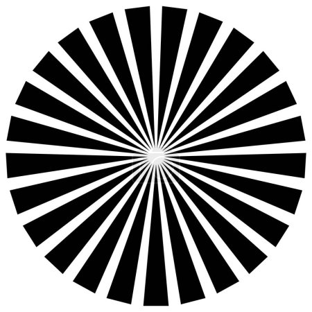 Rayons d'explosion Rayons, faisceaux radiaux cercle élément de conception. Illustration vectorielle