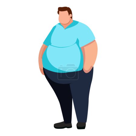 Téléchargez les illustrations : Clip art homme obèse. Illustration vectorielle - en licence libre de droit