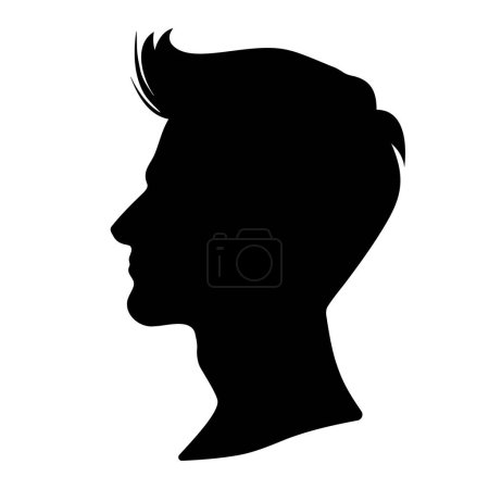 Ilustración de Perfil de silueta de cabeza de hombre. Ilustración vectorial - Imagen libre de derechos