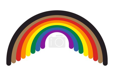 Illustration for Rainbow icon symbol with black and brown LGBTQ. Flat vector illustration - Royalty Free Image
