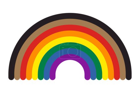 Illustration for Rainbow icon symbol with black and brown LGBTQ. Flat vector illustration - Royalty Free Image