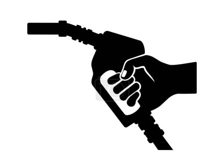 Téléchargez les illustrations : Silhouette de pompe à carburant à main. Illustration vectorielle - en licence libre de droit