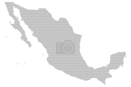 Carte du Mexique avec une illustration vectorielle en pointillés