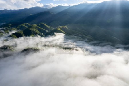 Photo for Top view Landscape of Morning Mist with Mountain Layer at Sapan nan thailand - Royalty Free Image