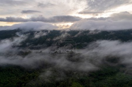 Photo for Top view Landscape of Morning Mist with Mountain Layer - Royalty Free Image