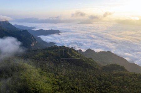 Thailand Chiang rai "Phu chi dao" famous mountain landscape sunrise for tourist