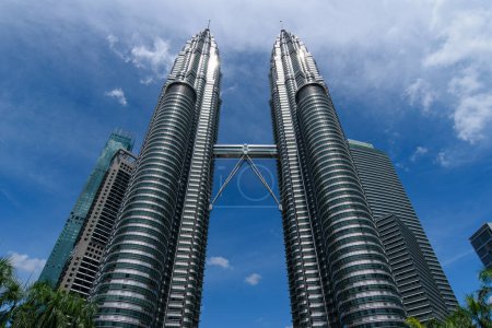 Photo for Petronas Twin Towers, the most famous twin skyscrapers in Kuala Lumpur, Malaysia - Royalty Free Image