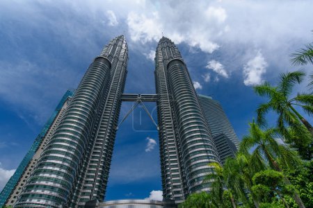 Photo for Petronas Twin Towers, the most famous twin skyscrapers in Kuala Lumpur, Malaysia - Royalty Free Image