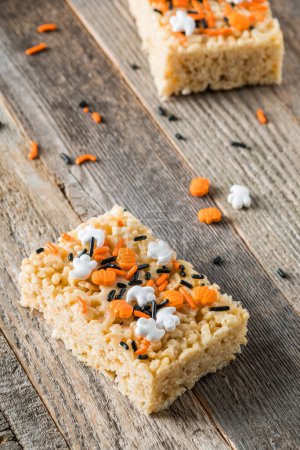 Photo for Halloween sprinkles rice crispy treats - Royalty Free Image