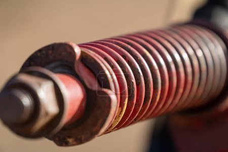 Photo for Industrial tension spring red and old close up - Royalty Free Image