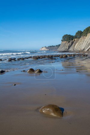 Photo for Massive rock outcropping at Bowling ball beach california - Royalty Free Image