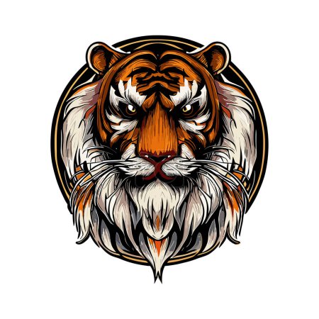 Foto de Cabeza de tigre, ilustración vectorial - Imagen libre de derechos