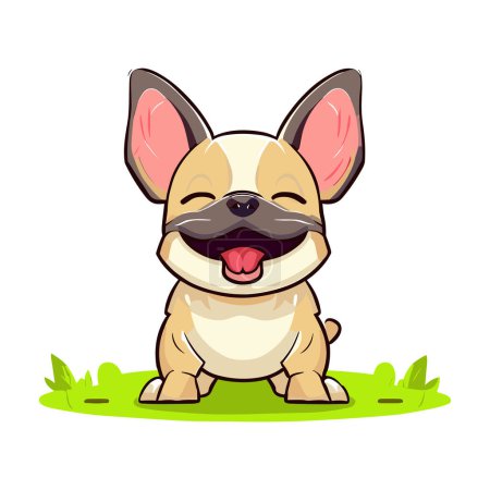 Foto de Feliz pug perro de dibujos animados - Imagen libre de derechos