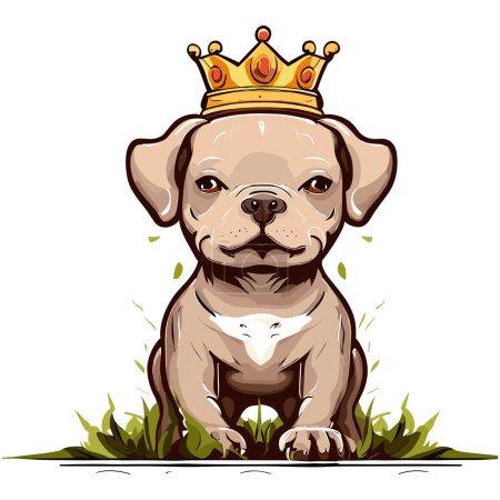 Foto de Ilustración del perro rey en la corona - Imagen libre de derechos