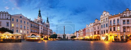 Photo for Pardubice at night, panorama of main square, Czech Republic - Royalty Free Image