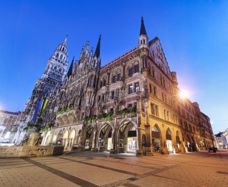 Photo for Munich. Cityscape image of Marien Square ( Marienplatz ) in Munich, Germany during twilight blue hour. - Royalty Free Image