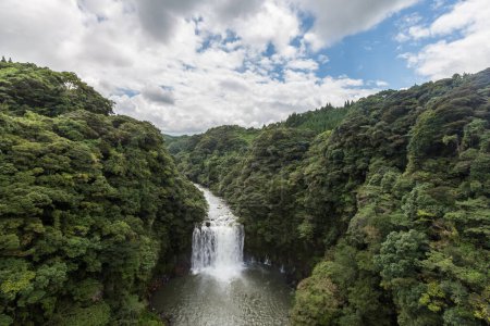 Photo for Kamikawa Otaki Waterfall and green forest in Kagoshima, Kyushu, Japan. - Royalty Free Image