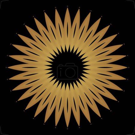Foto de Mandala abstracto adornado simple en color oro para el diseño de elementos - Imagen libre de derechos