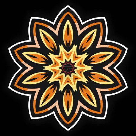Foto de Mandala adorno de flores decoración étnica. Elemento de diseño colorido para textil, tela, marco y borde, o impresión de papel de moda. - Imagen libre de derechos