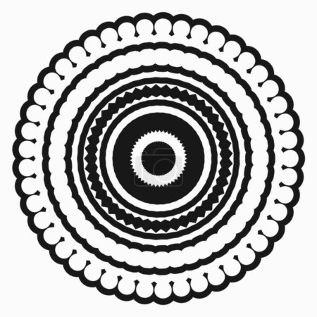 Mandala flower ornamental decoration for element design in black and white color