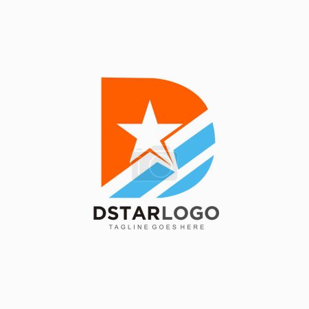 Foto de Letra D logotipo inicial con concepto de diseño estrella - Imagen libre de derechos