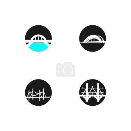 Téléchargez les illustrations : Pont Logo Modèle vectoriel icône illustration - en licence libre de droit