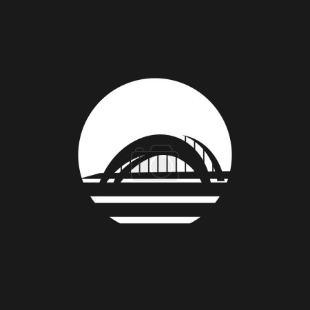 Téléchargez les illustrations : Pont Logo Modèle vectoriel icône illustration - en licence libre de droit