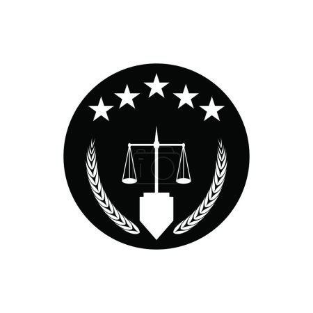 Foto de Ley y Justicia logotipo vector plantilla ilustración - Imagen libre de derechos