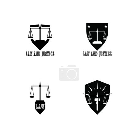 Illustration for Law And Justice logo vector template illustration - Royalty Free Image